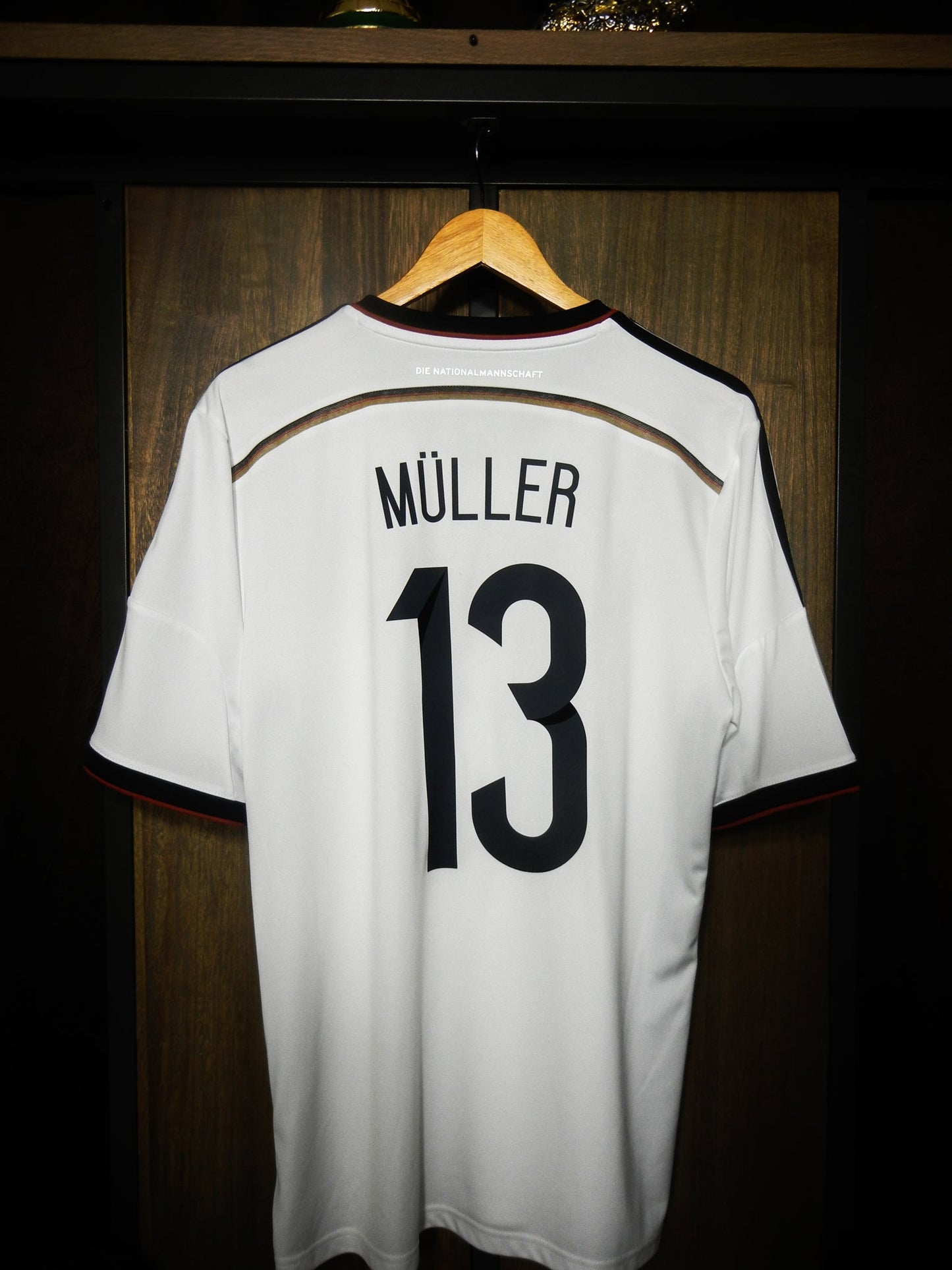 Germany 2014 Home Jersey – Thomas Müller #13 – Large – White, Black & Red Adidas Shirt (MPN: G87445)