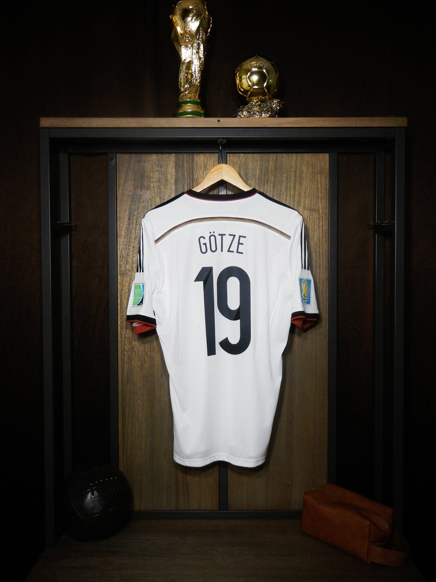 Germany 2014 Home Jersey – Mario Götze #19 – Medium – White, Black & Red Adidas Shirt (MPN: G87445)