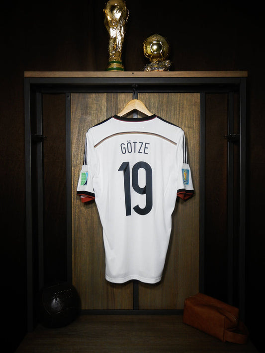Germany 2014 Home Jersey – Mario Götze #19 – Medium – White, Black & Red Adidas Shirt (MPN: G87445)