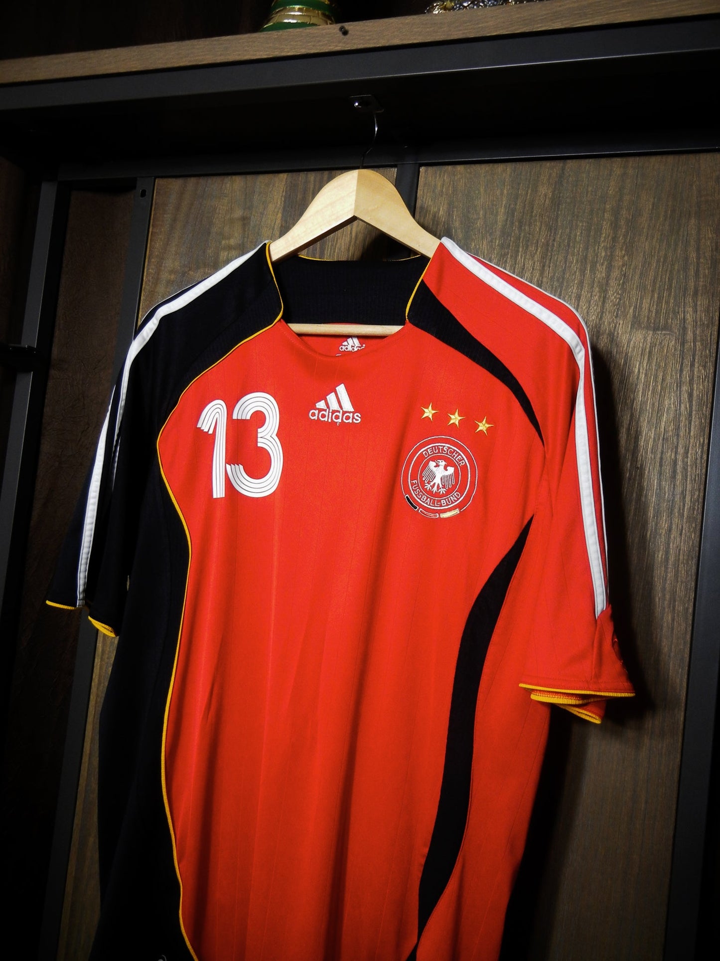 Germany 2006 Away Jersey – Michael Ballack #13 – Large – Black & Red Adidas Shirt (MPN: 066897)