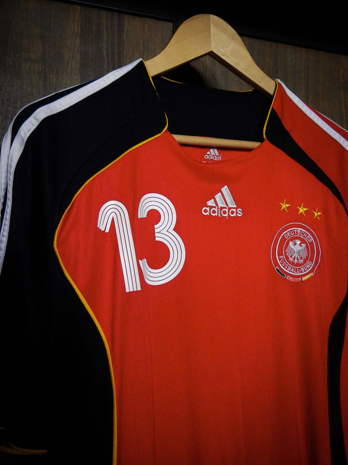 Germany 2006 Away Jersey – Michael Ballack #13 – Large – Black & Red Adidas Shirt (MPN: 066897)