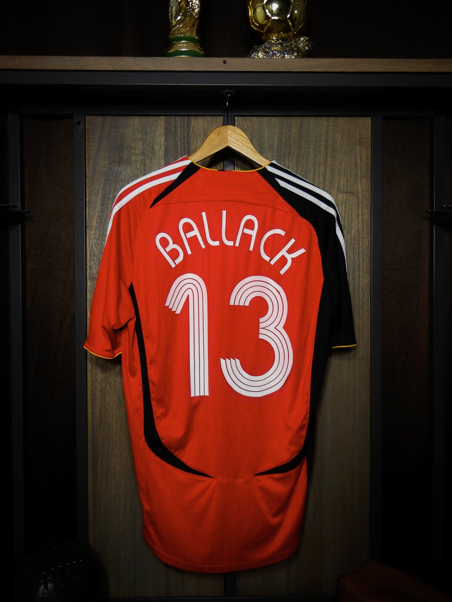 Germany 2006 Away Jersey – Michael Ballack #13 – Large – Black & Red Adidas Shirt (MPN: 066897)