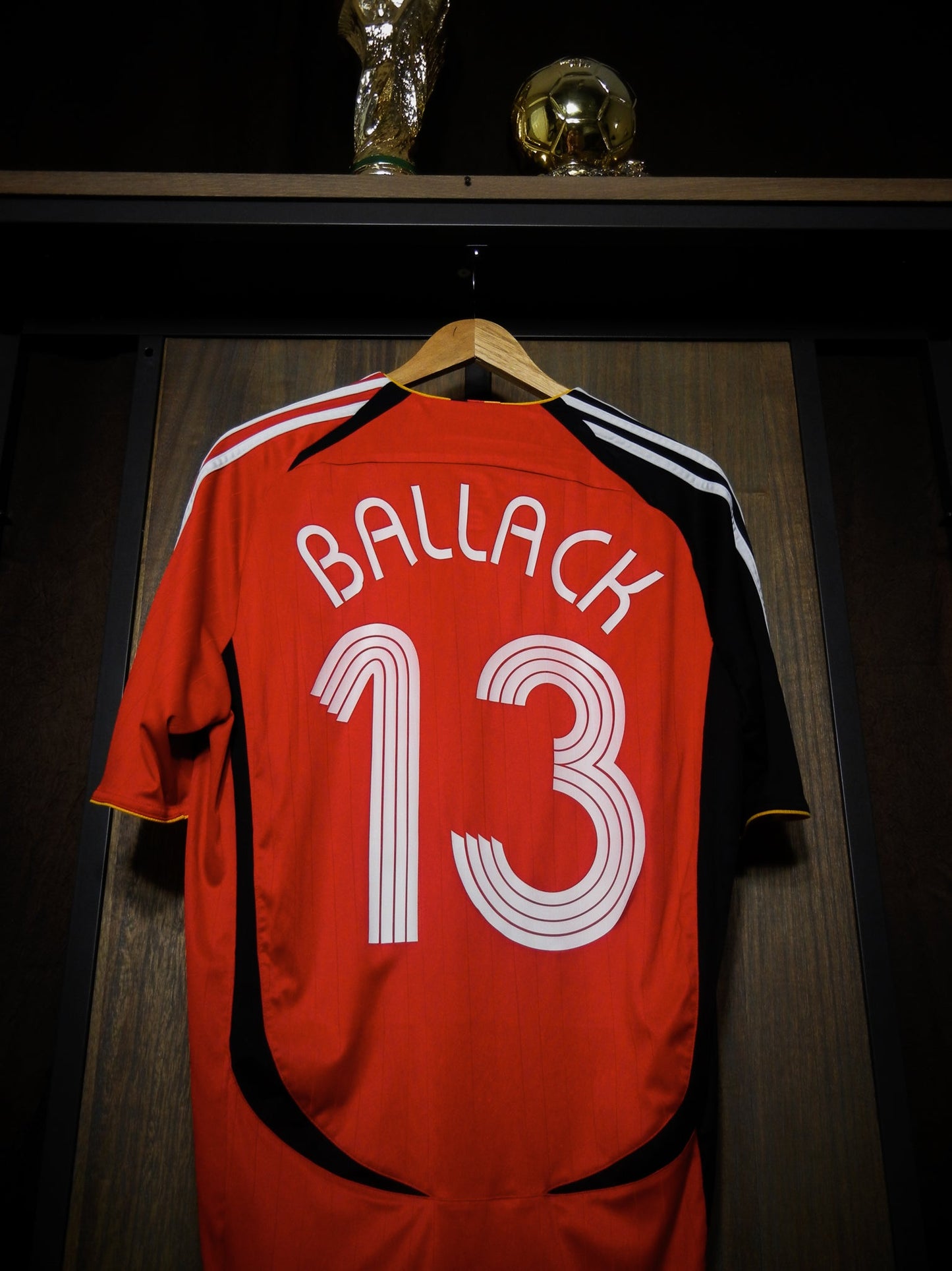 Germany 2006 Away Jersey – Michael Ballack #13 – Large – Black & Red Adidas Shirt (MPN: 066897)