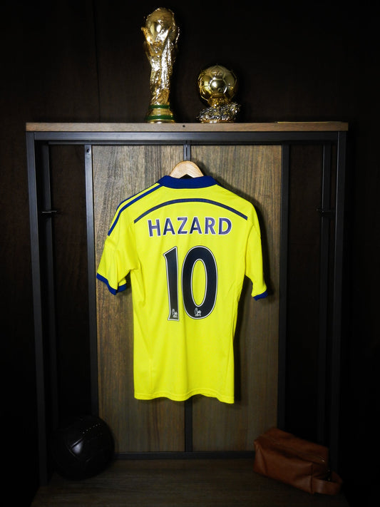 Chelsea 2014/15 Away Jersey – Hazard #10 – Adult Small – Yellow Adidas Shirt (MPN: M37745)
