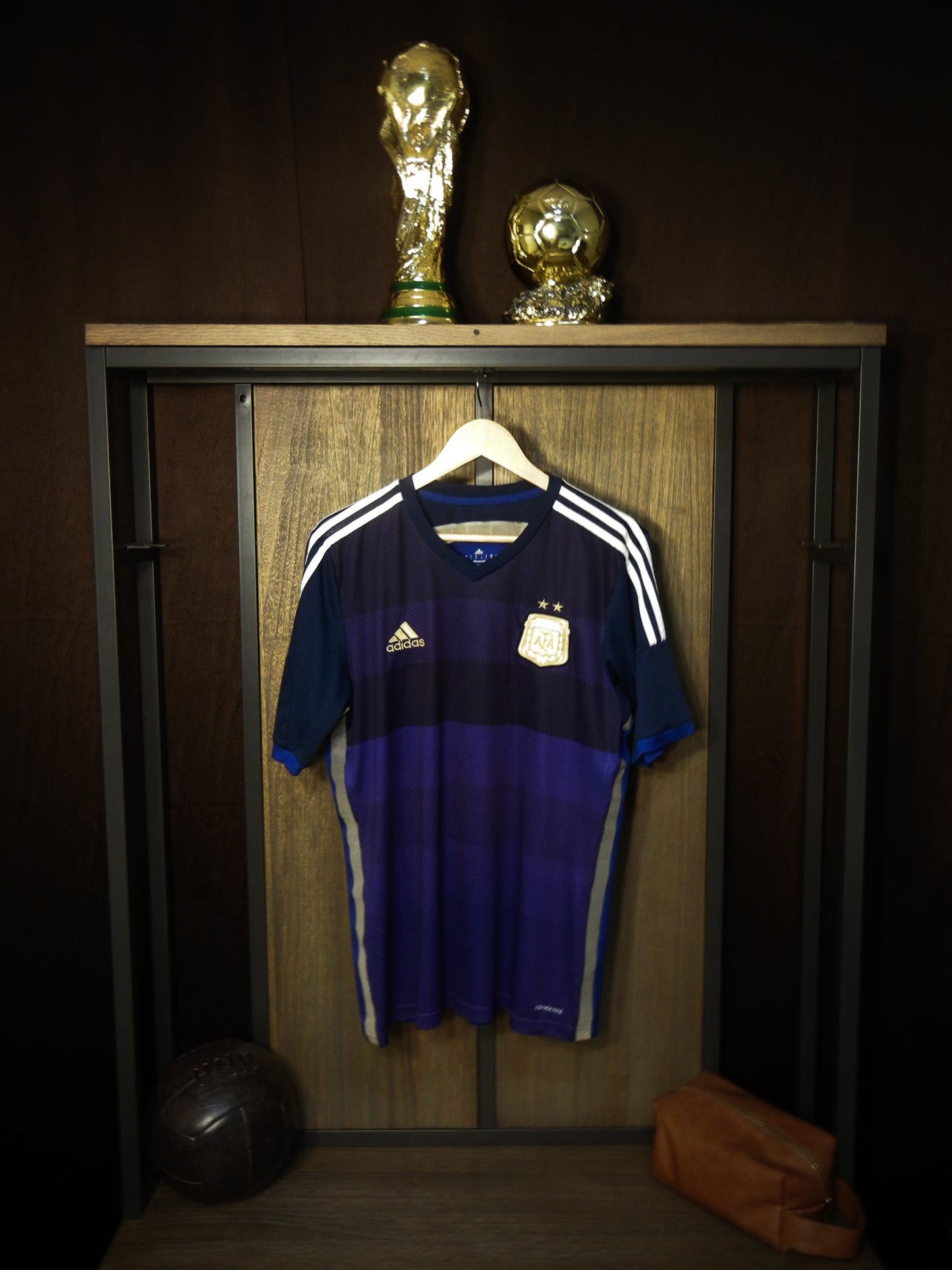 Argentina 2014 Away Jersey – Size L – Navy Blue & Sky – Adidas Shirt – (MPN: D87305 TES001)