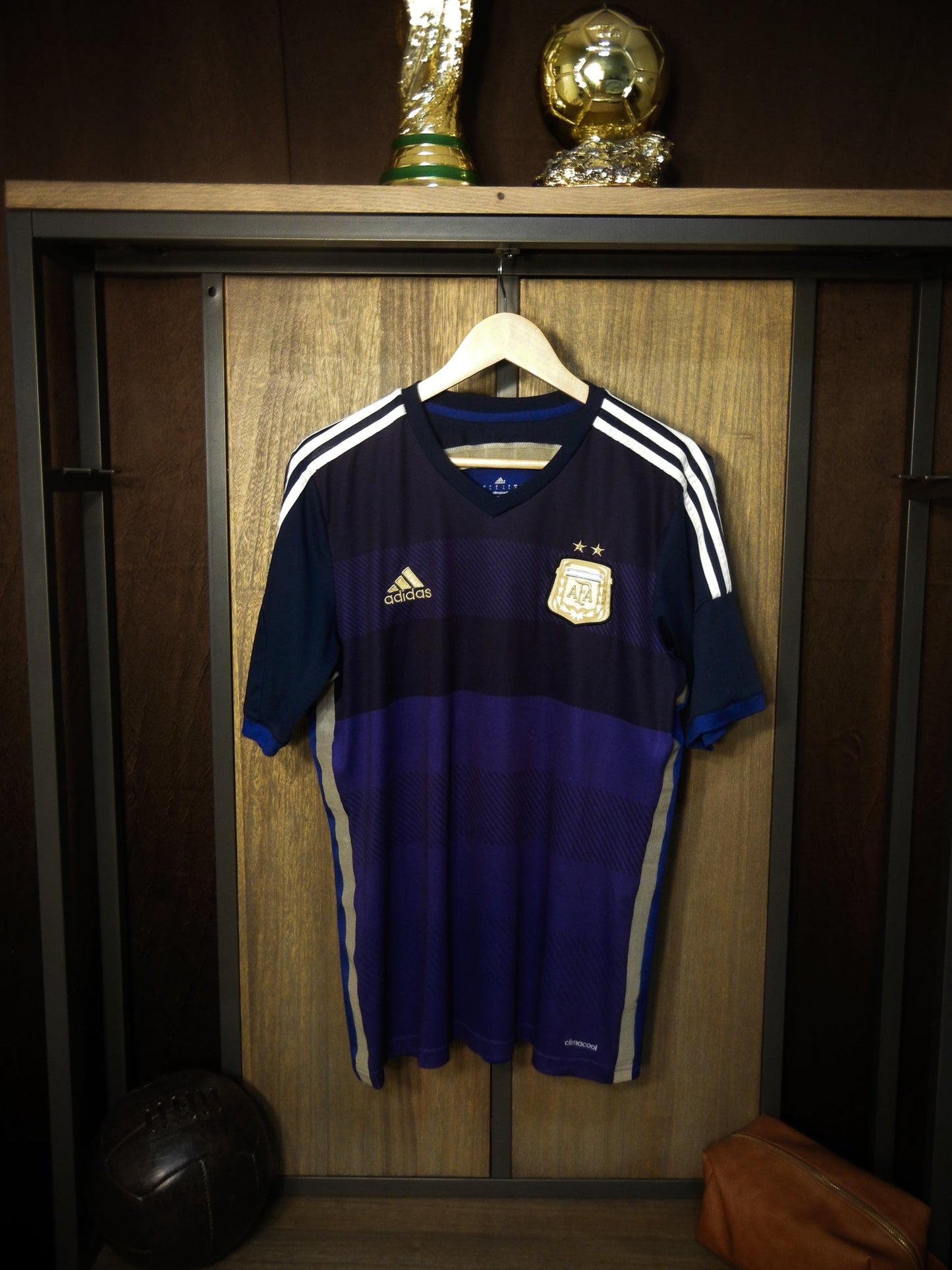 Argentina 2014 Away Jersey – Size L – Navy Blue & Sky – Adidas Shirt – (MPN: D87305 TES001)