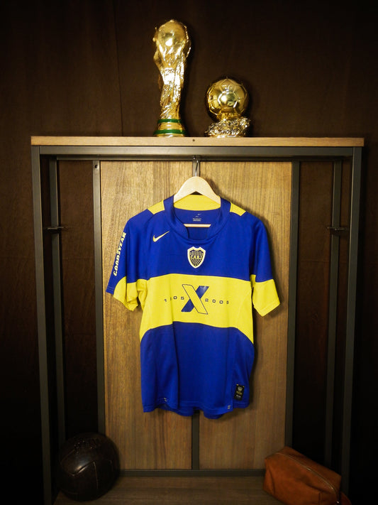 Boca Juniors 2005 Home Jersey – Size M – Blue & Yellow Nike Shirt – 100 year anniversary  - MPN( IM# 126539)