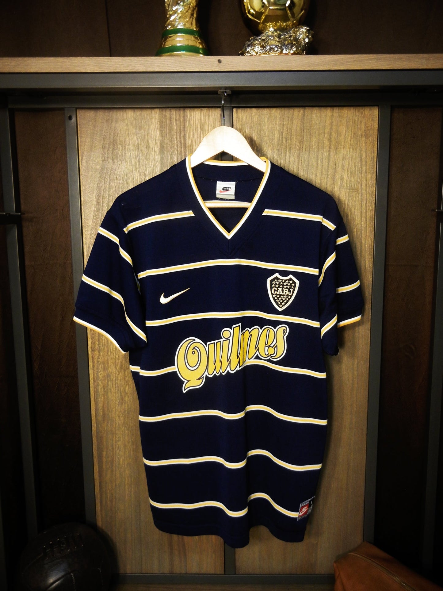 Boca Juniors 1998/99 Copa Mercosur Special Edition Jersey – Size S – Blue & Yellow Quilmes Shirt – (MPN: Cuit. N 30 67815546 9)