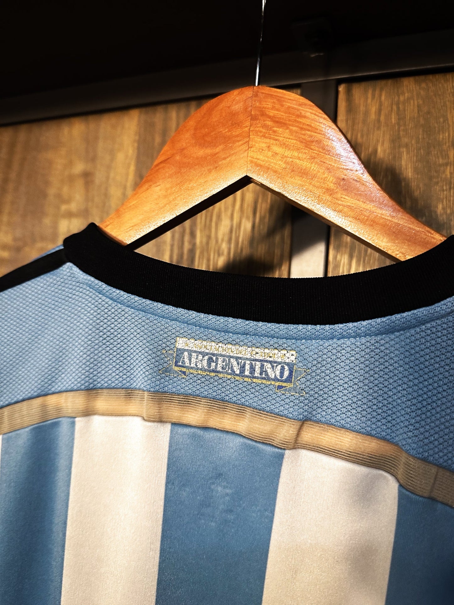 Argentina 2014 Home Jersey (World Cup Edition) – Size L – Sky Blue and White Adidas Shirt – (MPN: D87311)