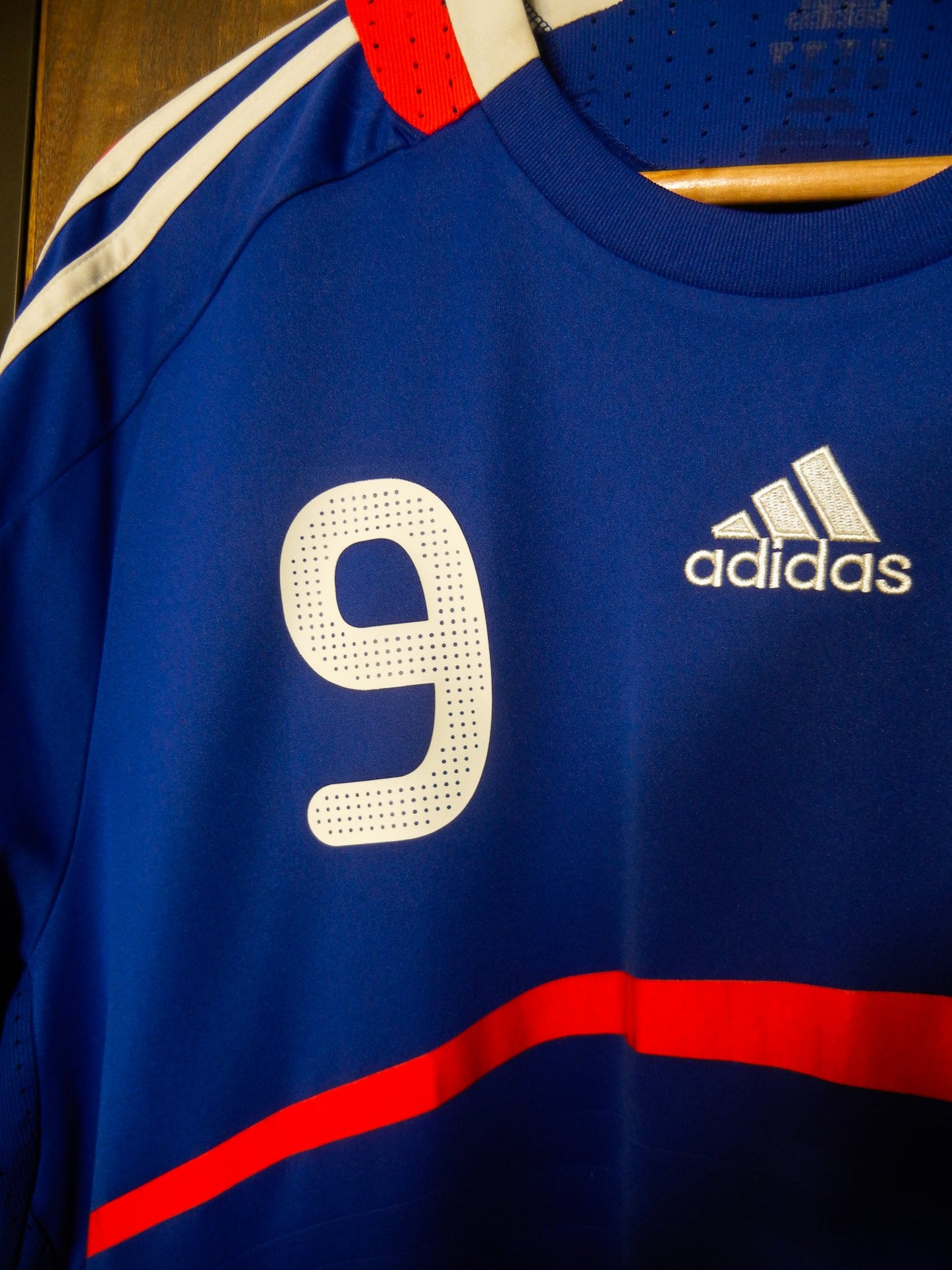 France 2007/2008 Home Jersey – Karim Benzema #9 – XL – Blue Adidas Shirt – (MPN: 620139)