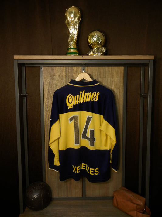 Boca Juniors 1998/2000 Home Long Sleeve Jersey – #14 – Size L – Navy & Yellow Nike Shirt – (MPN: N/A)