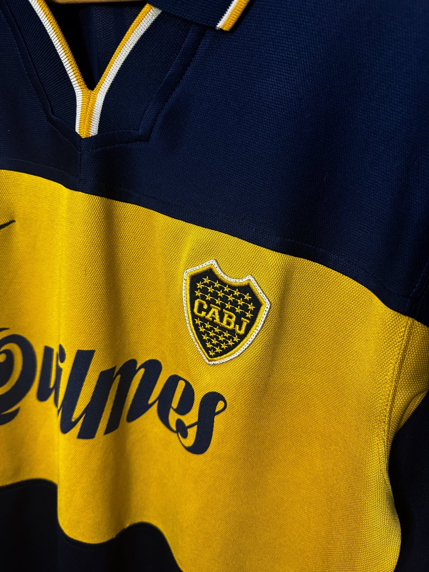 Boca Juniors 1998/2000 Home Long Sleeve Jersey – #14 – Size L – Navy & Yellow Nike Shirt – (MPN: N/A)