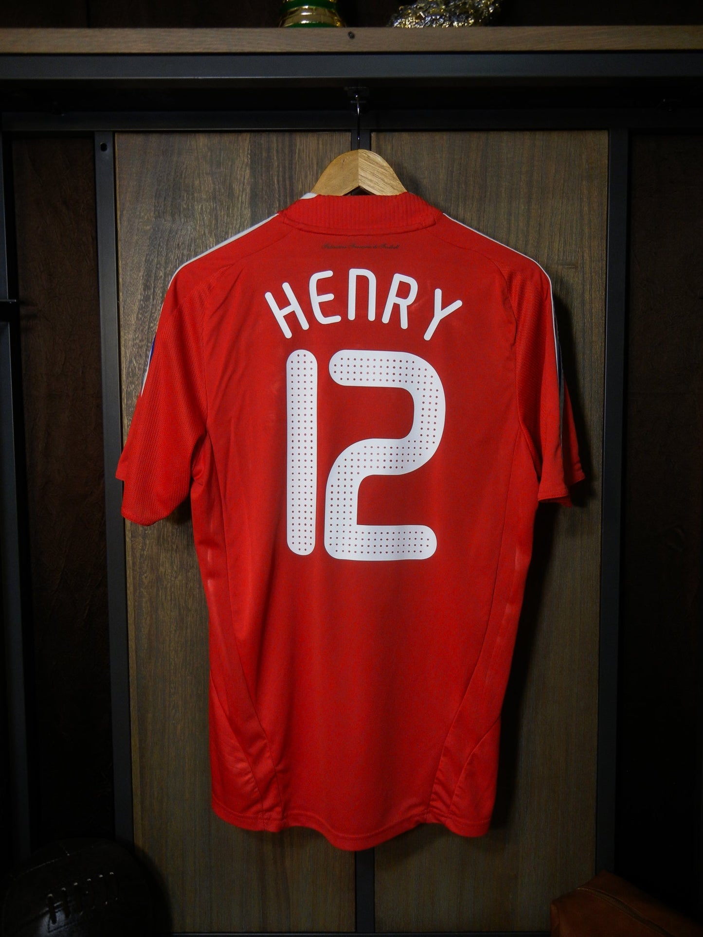 France 2007/08 Away Jersey – Thierry Henry #12 – Size M – Red Adidas Shirt – (MPN: 618916)