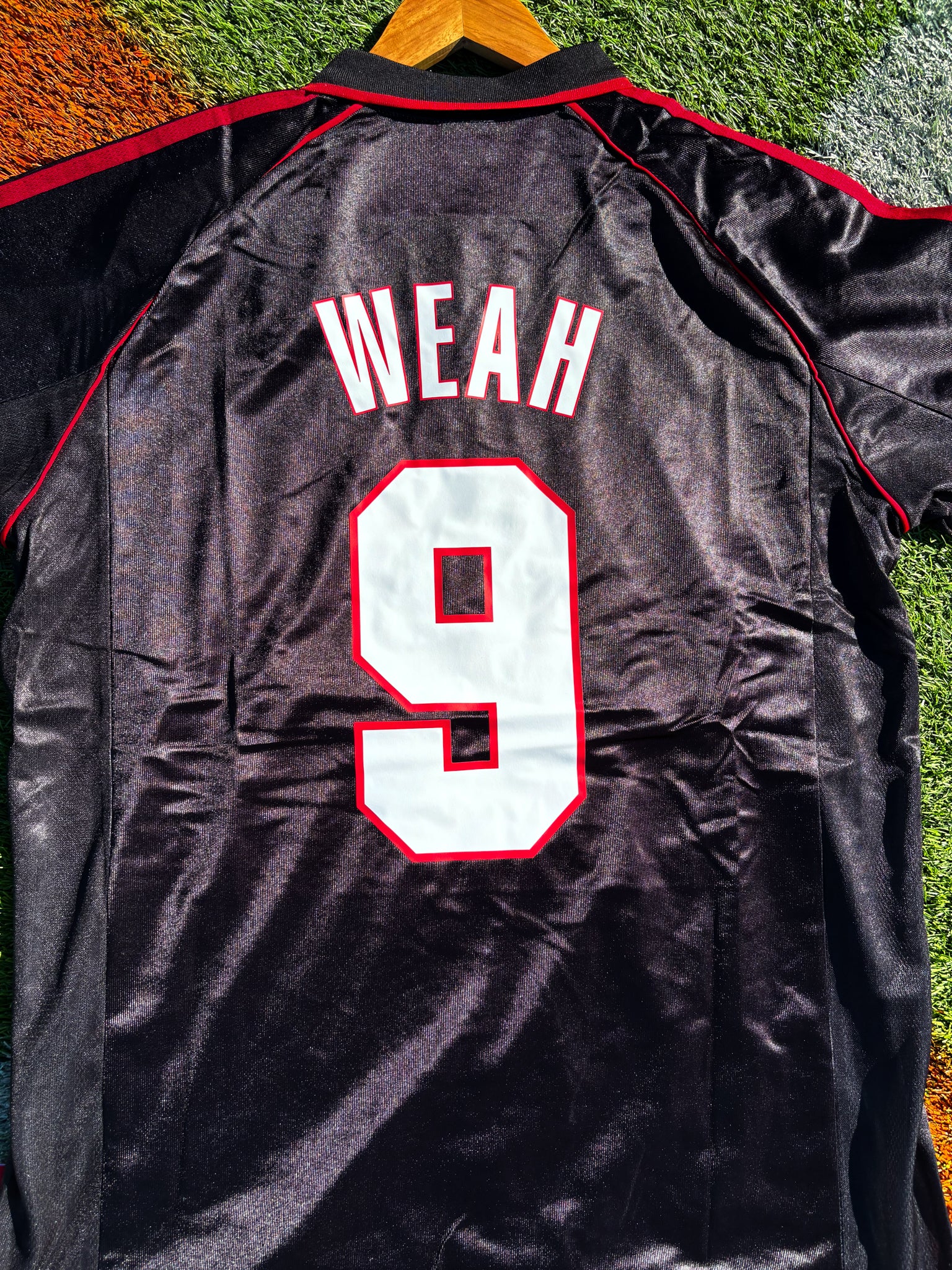 AC Milan 1998-99 Third Maldini #3 Vintage Opel Black Soccer Jersey