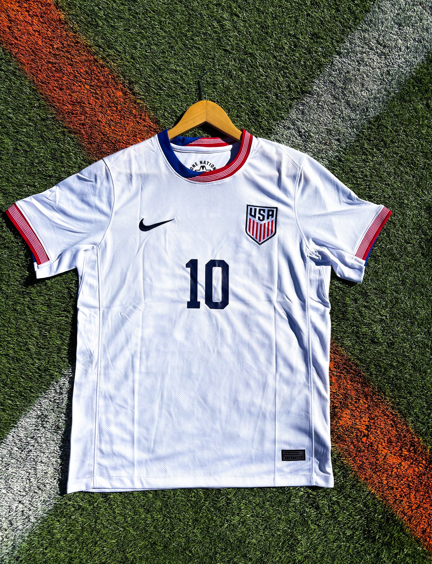 USA 2024 Home Jersey Pulisic 10- Modern Nike Soccer Jersey