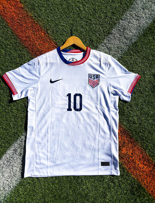 USA 2024 Home Jersey Pulisic 10- Modern Nike Soccer Jersey