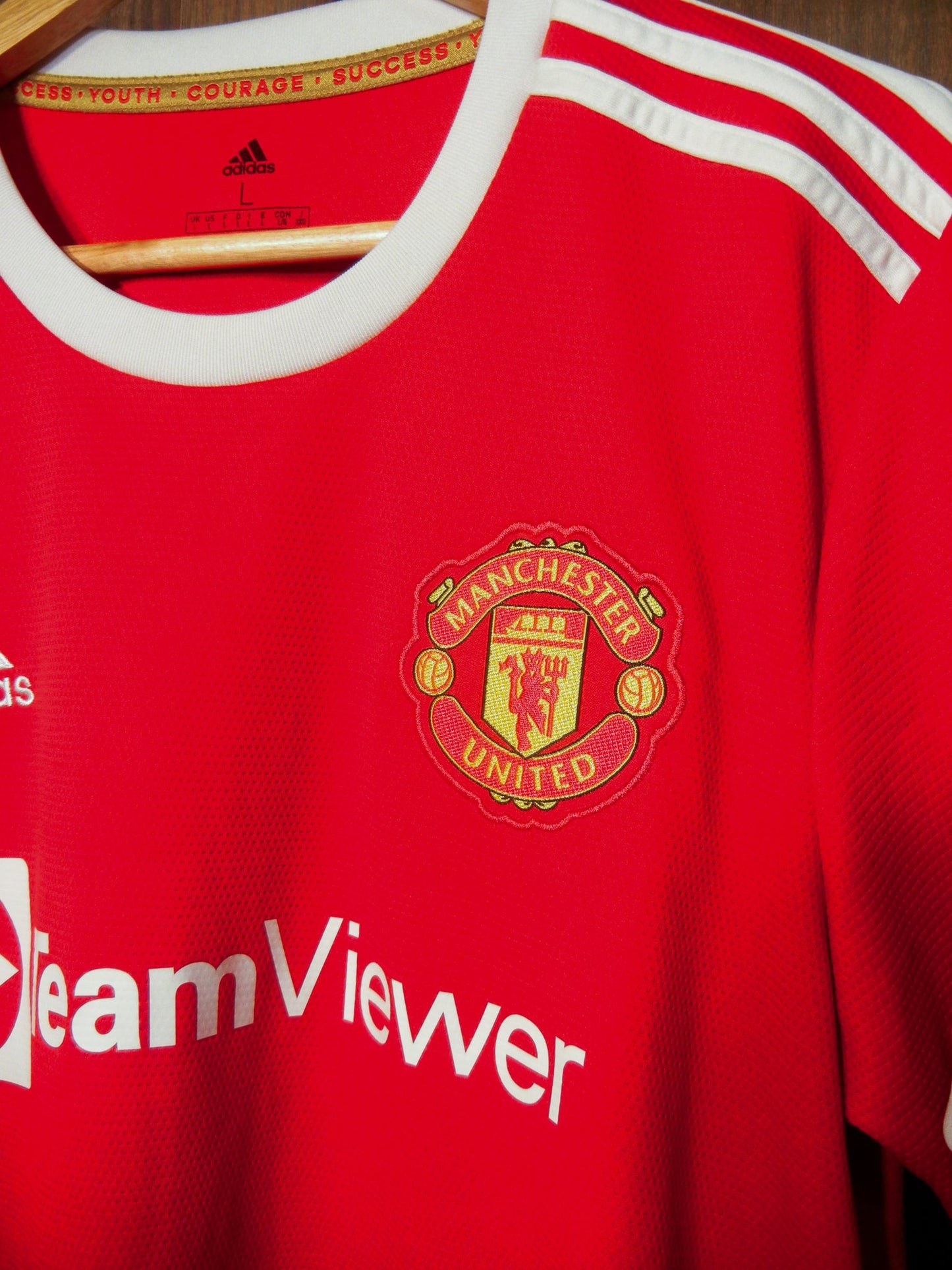 Manchester United 2021/22 Home Jersey – Cristiano Ronaldo #7 – Large – Red Adidas Shirt (MPN: H31447)