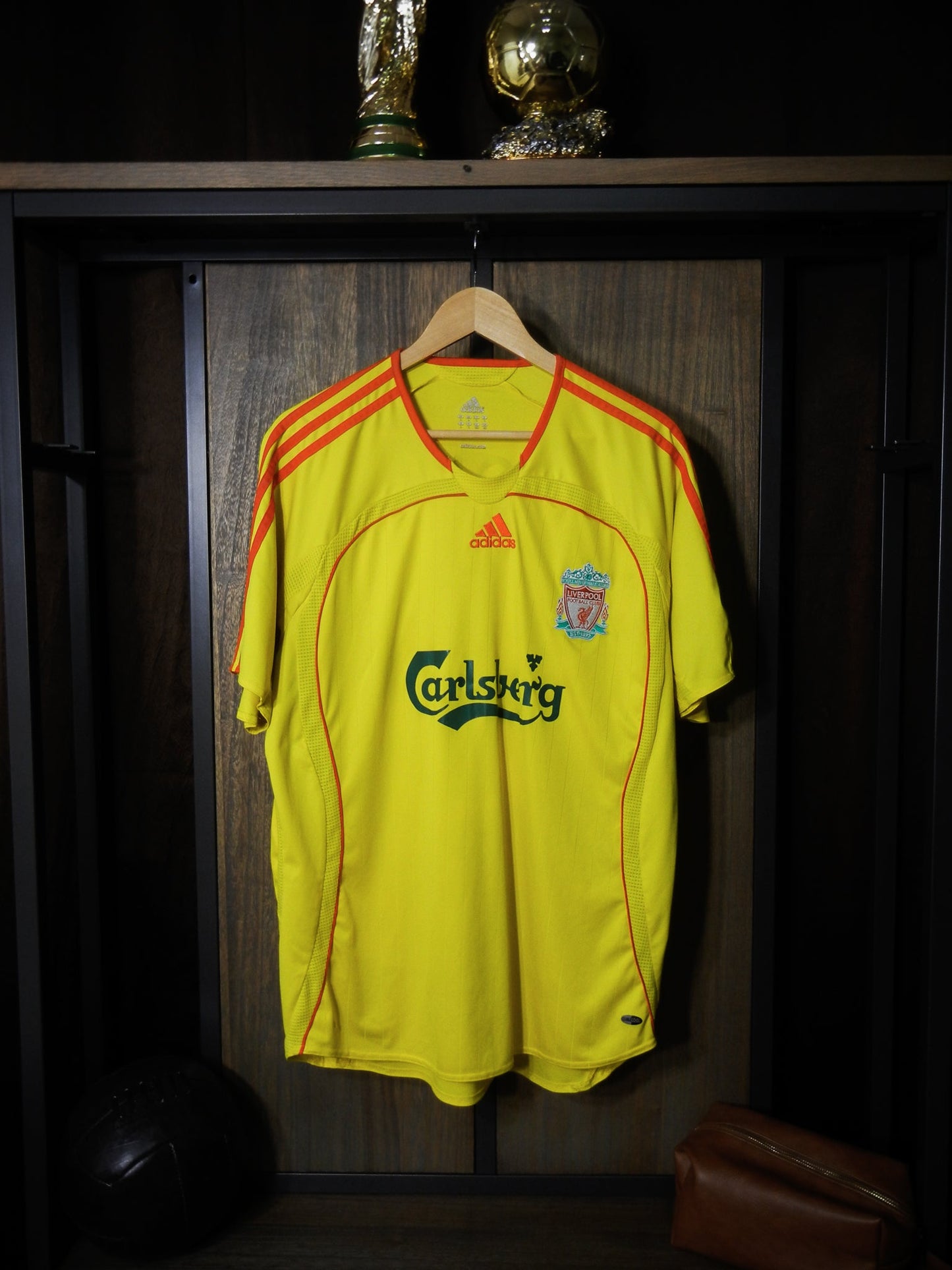 Liverpool 2006/07 Away Jersey – Xabi Alonso #14 – Large – Yellow Adidas Shirt (MPN:053306)