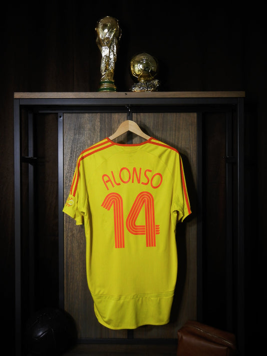 Liverpool 2006/07 Away Jersey – Xabi Alonso #14 – Large – Yellow Adidas Shirt (MPN:053306)