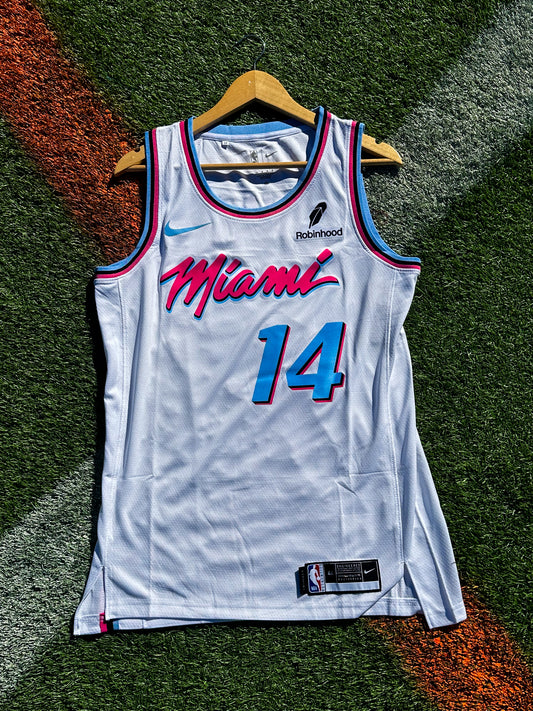 Miami Heat NBA Vice City White Edition Swingman Jersey – Herro 14