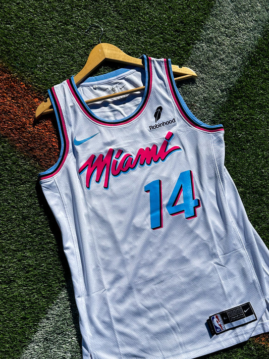 Miami Heat NBA Vice City White Edition Swingman Jersey – Herro 14