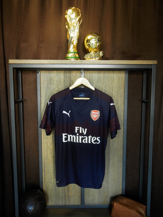 Arsenal 2018/2019 Away Jersey – Lacazette #9 – Medium – Navy & Volt Puma Shirt (MPN: 753213-13)