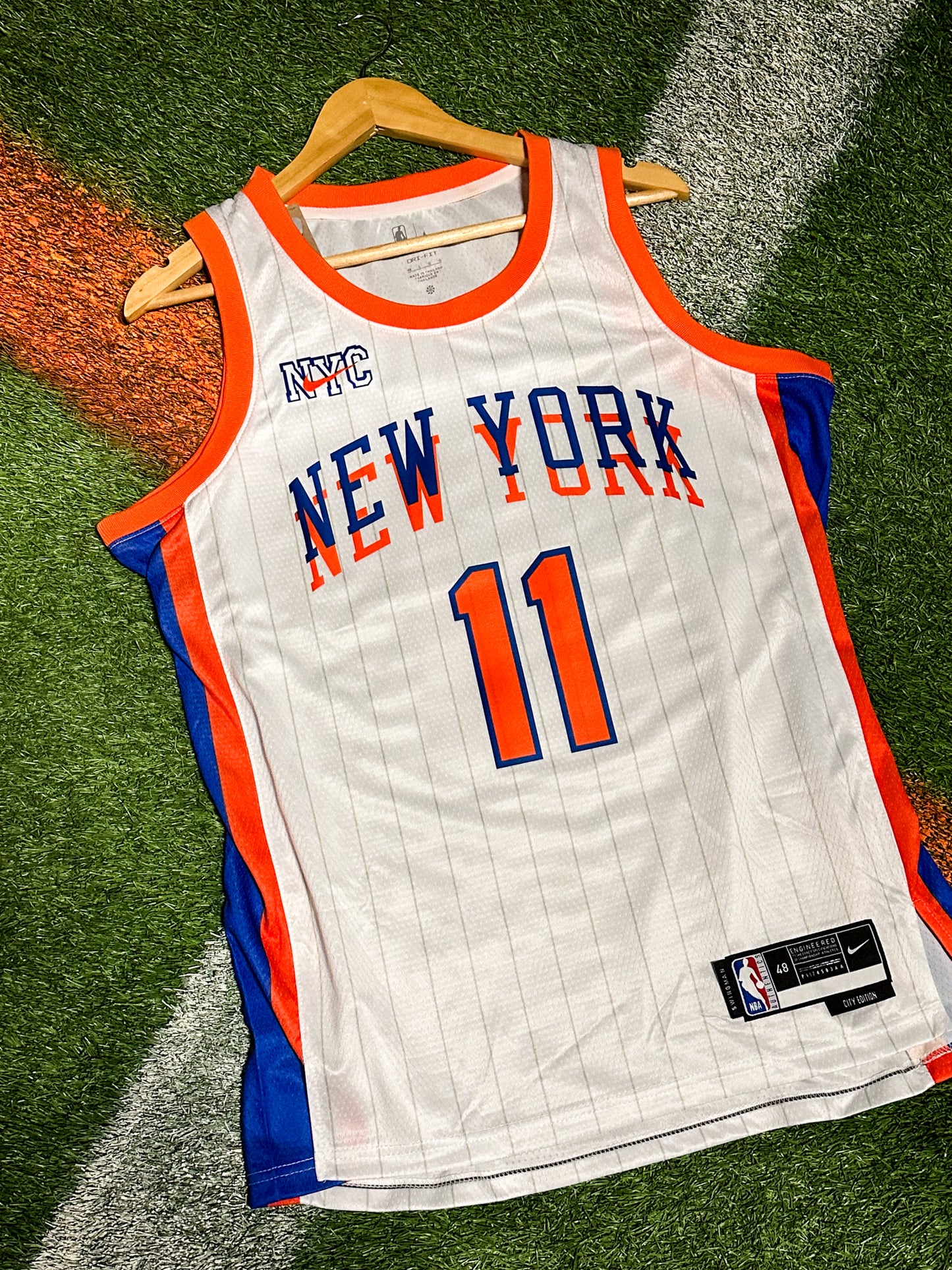 New York Knicks 2024/25 Nike City Edition Swingman Jersey- Jalen Brunson – NYC White & Orange Classic