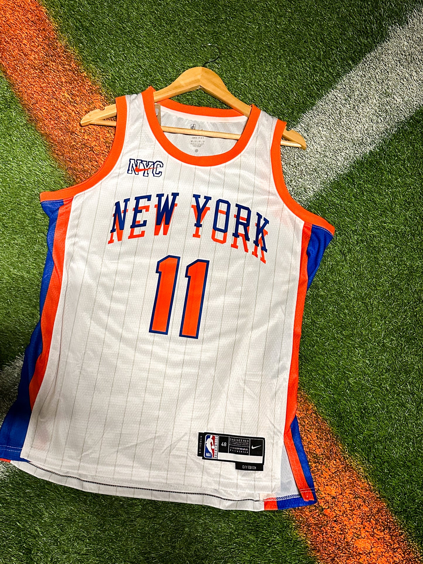 New York Knicks 2024/25 Nike City Edition Swingman Jersey- Jalen Brunson – NYC White & Orange Classic