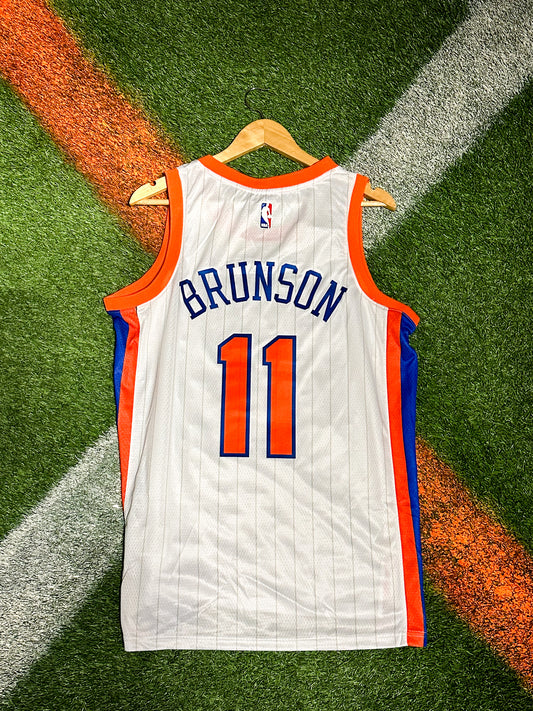 New York Knicks 2024/25 Nike City Edition Swingman Jersey- Jalen Brunson – NYC White & Orange Classic