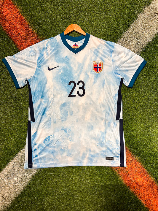 Norway 2021 Away Jersey Haaland #23 Ice Storm Edition