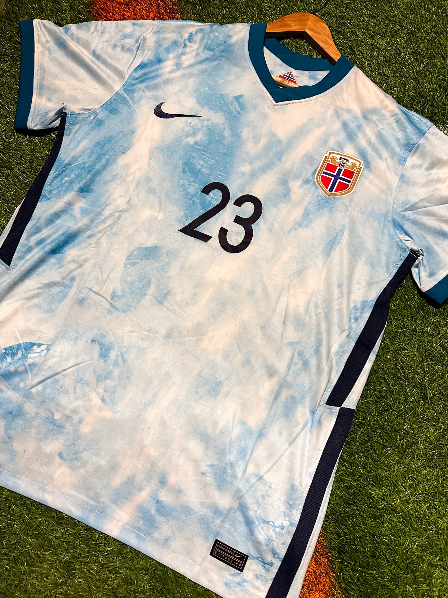 Norway 2021 Away Jersey Haaland #23 Ice Storm Edition