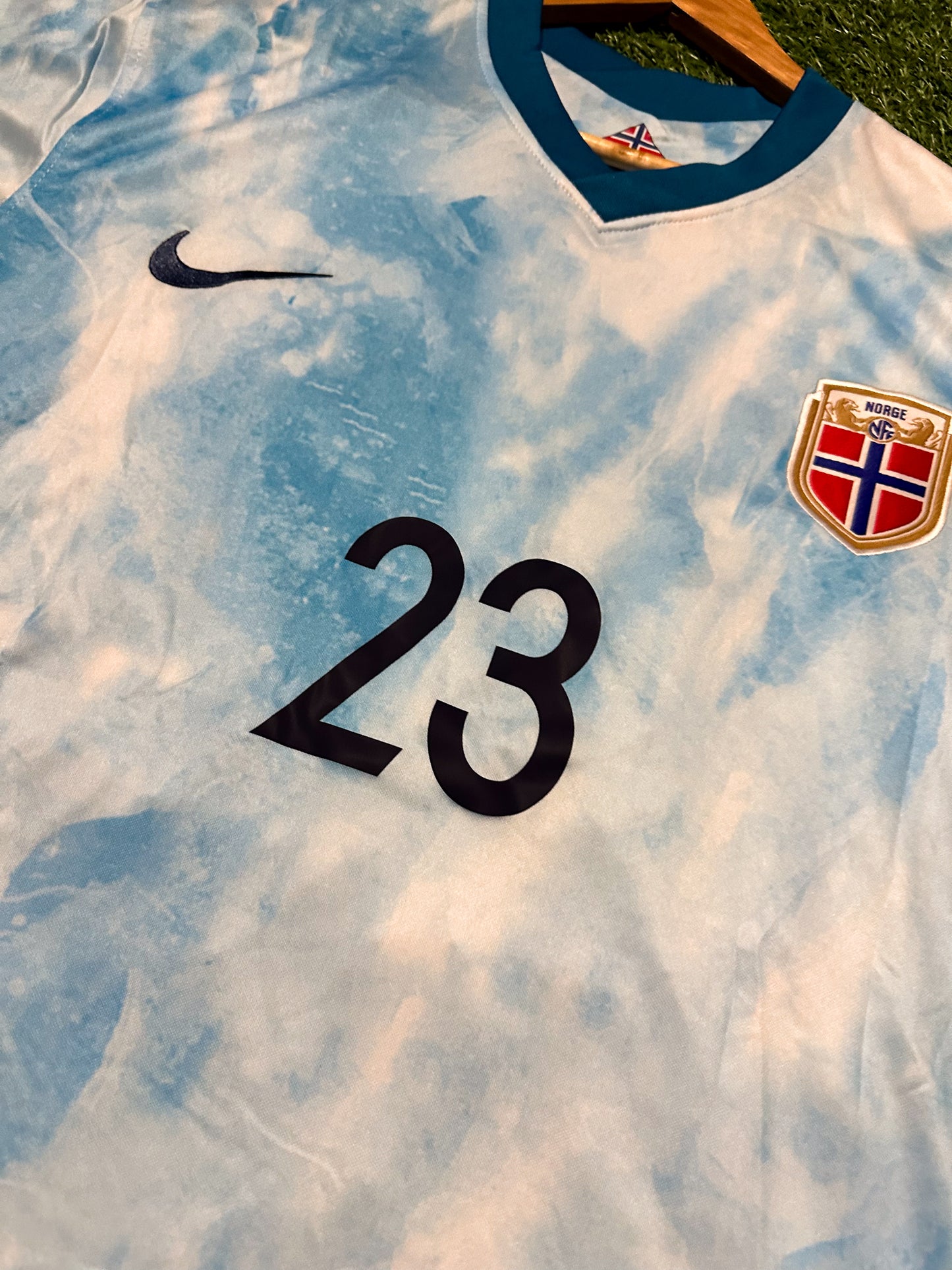 Norway 2021 Away Jersey Haaland #23 Ice Storm Edition