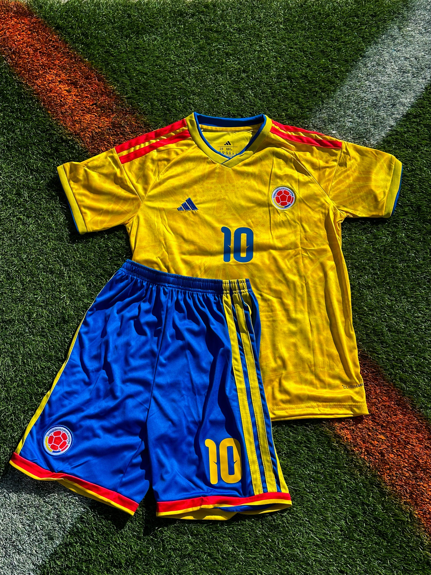 Colombia 2026 Home Jersey –James 10- Kids adidas Soccer Kit- Colombia National Team