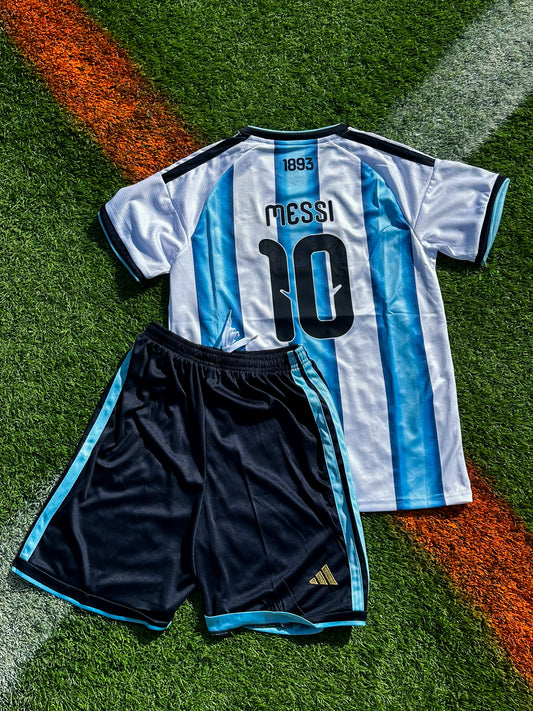 Argentina 2026 Home World Cup Jersey-Messi 10 – Kids Adidas Soccer Kit- Argentina National Team