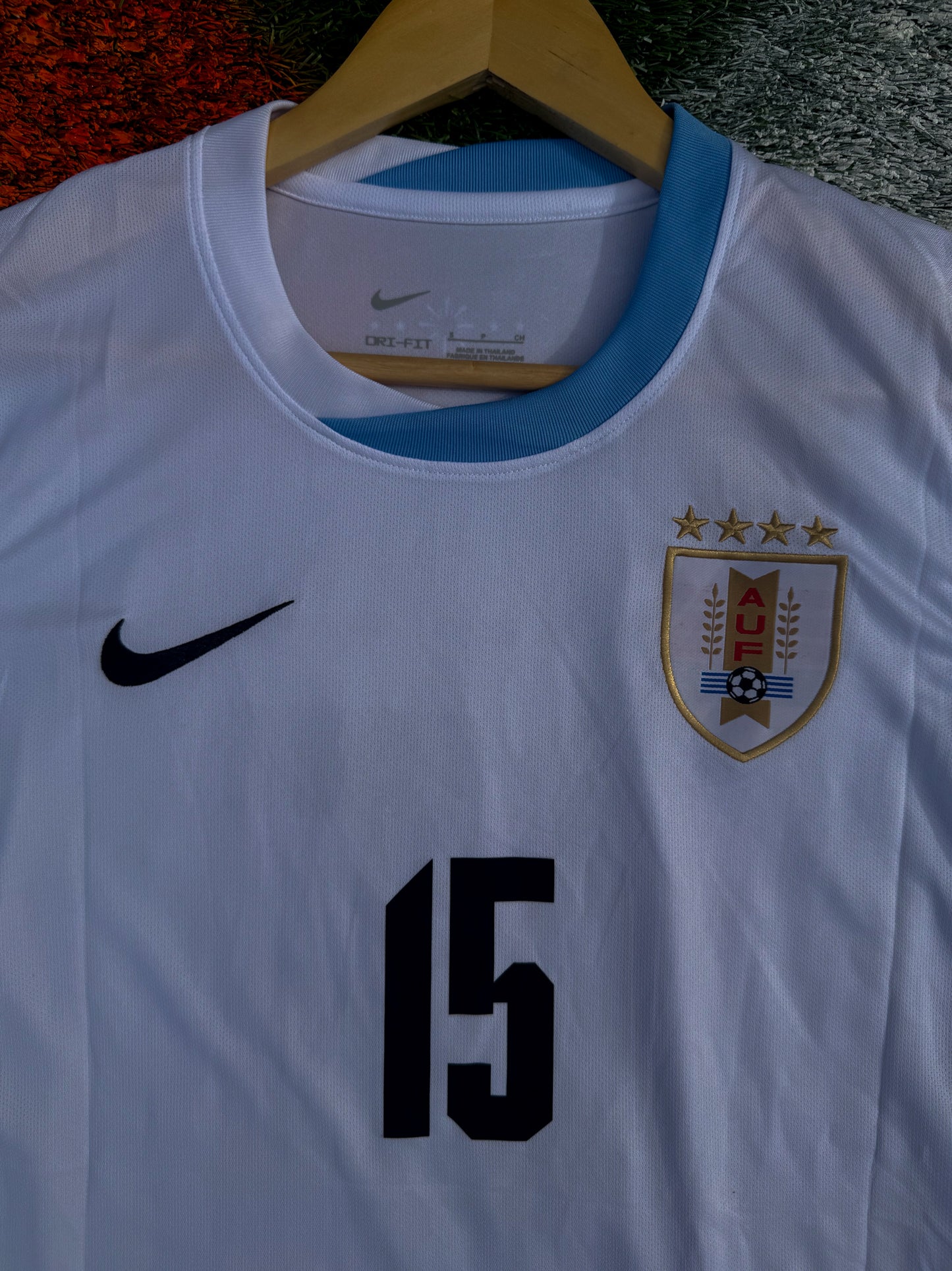 Uruguay 2024 Away Valverde #15 Copa America Nike Jersey – White Blue Heritage Kit