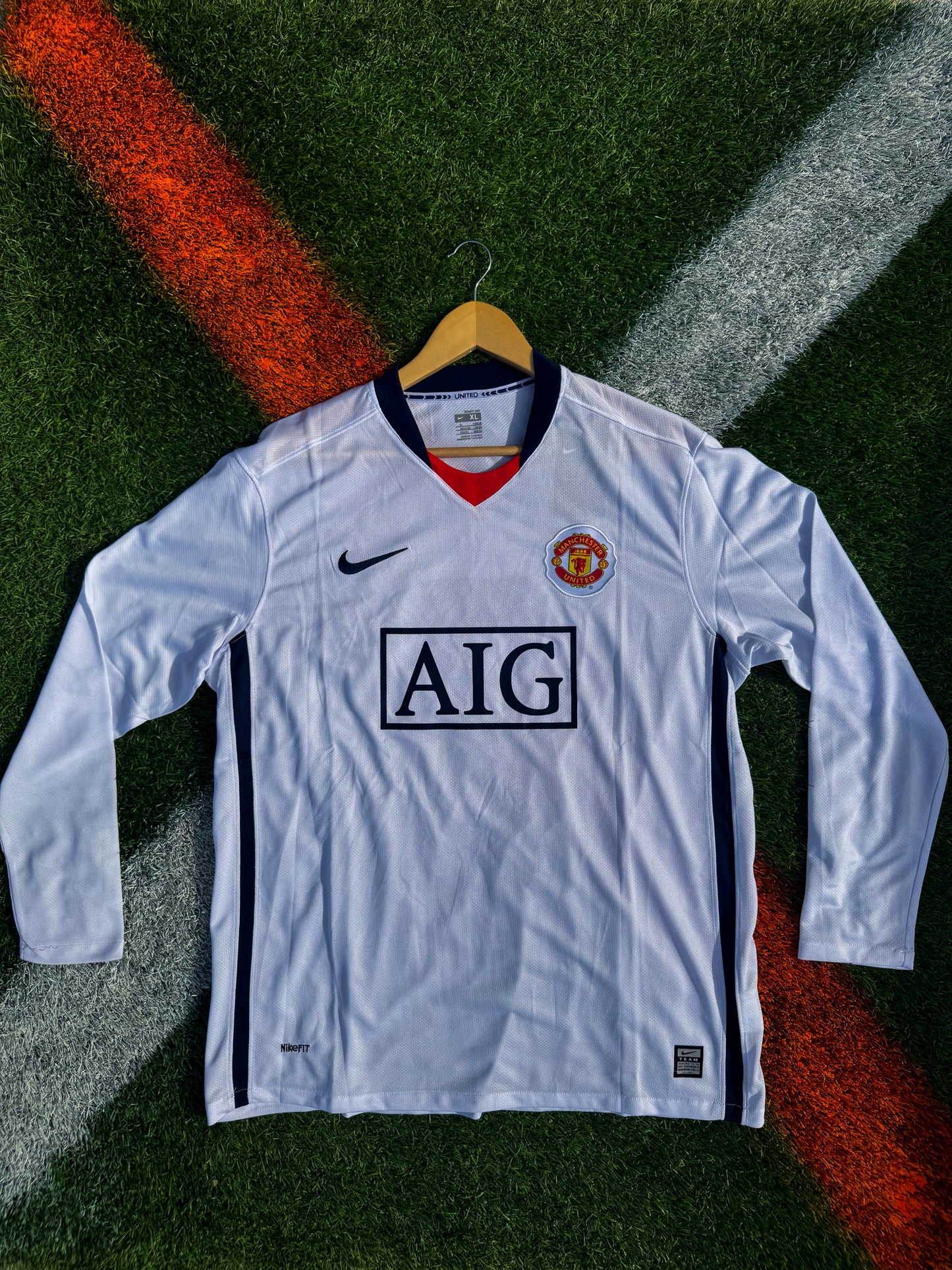 Manchester United 2007–2008 Third Jersey Ronaldo #7 – Blue AIG Vintage Nike Football Shirt