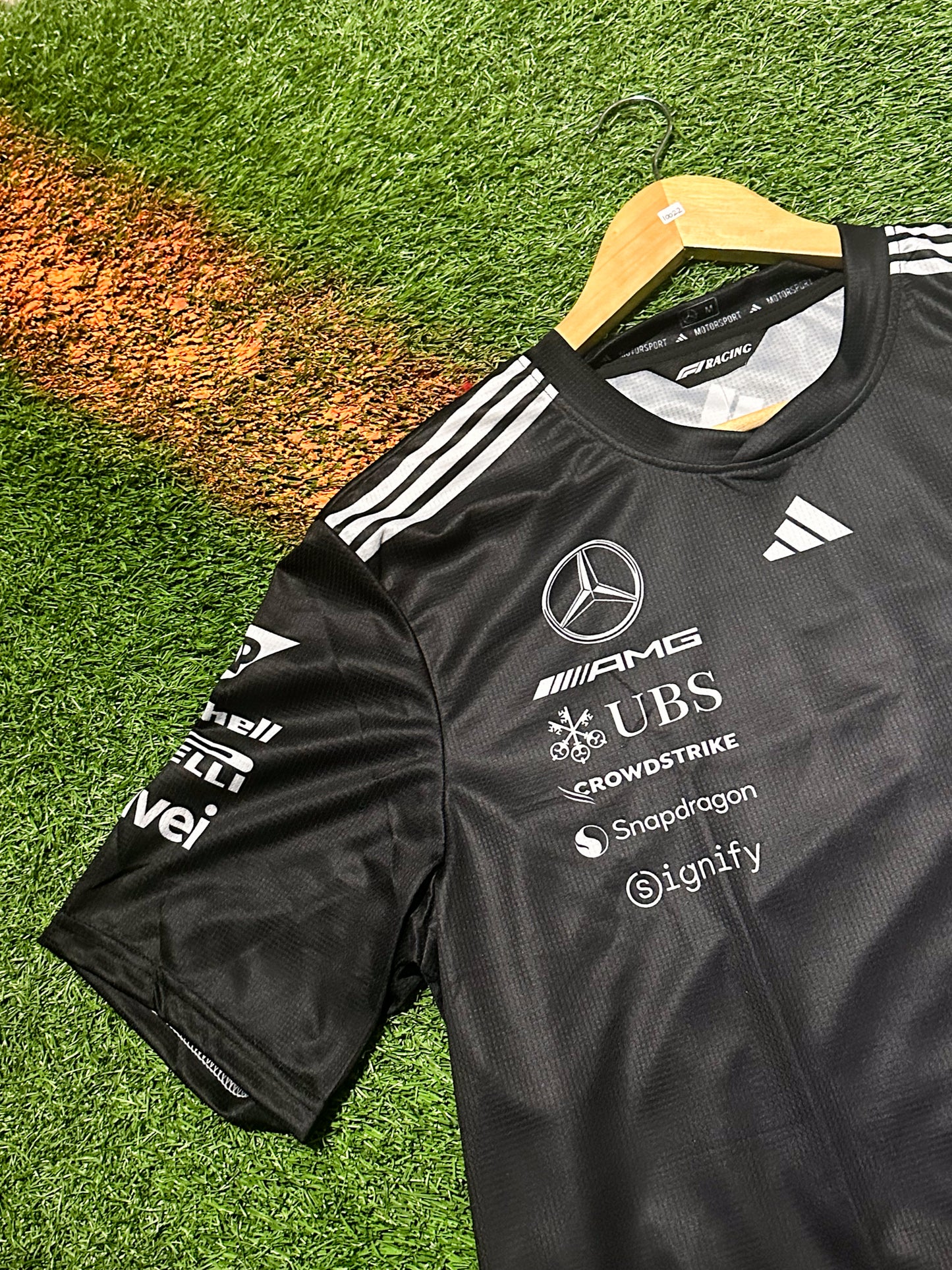 Mercedes Formula 1 Black Team Jersey – Classic Silver Arrows Racing Design