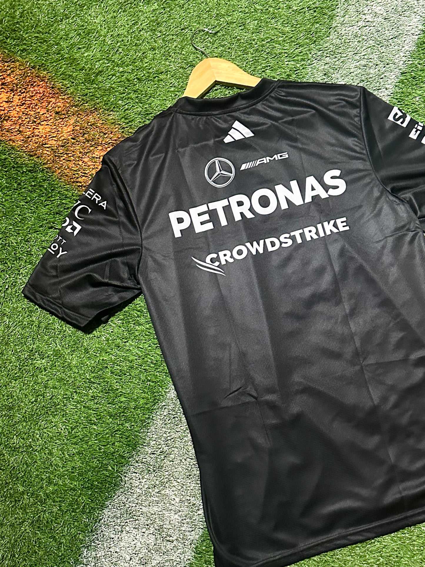 Mercedes Formula 1 Black Team Jersey – Classic Silver Arrows Racing Design