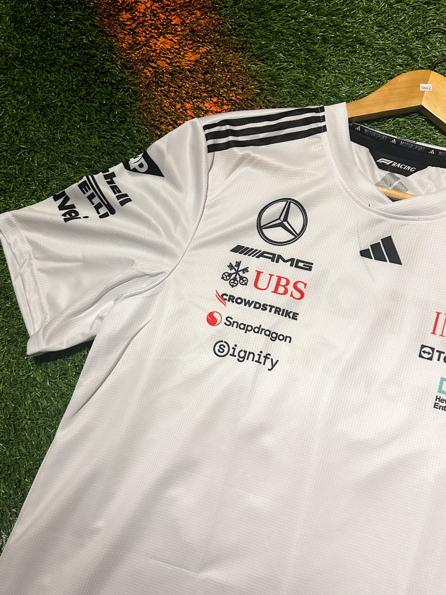 Mercedes Formula 1 White Team Jersey – Classic Silver Arrows Racing Design