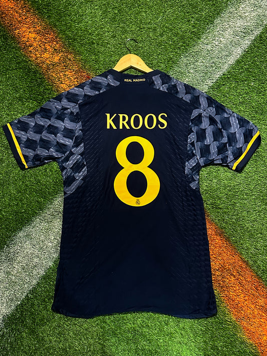 Real Madrid 2023/2024 Away Jersey – Vini Jr 7- Navy & Gold Champions league Kit