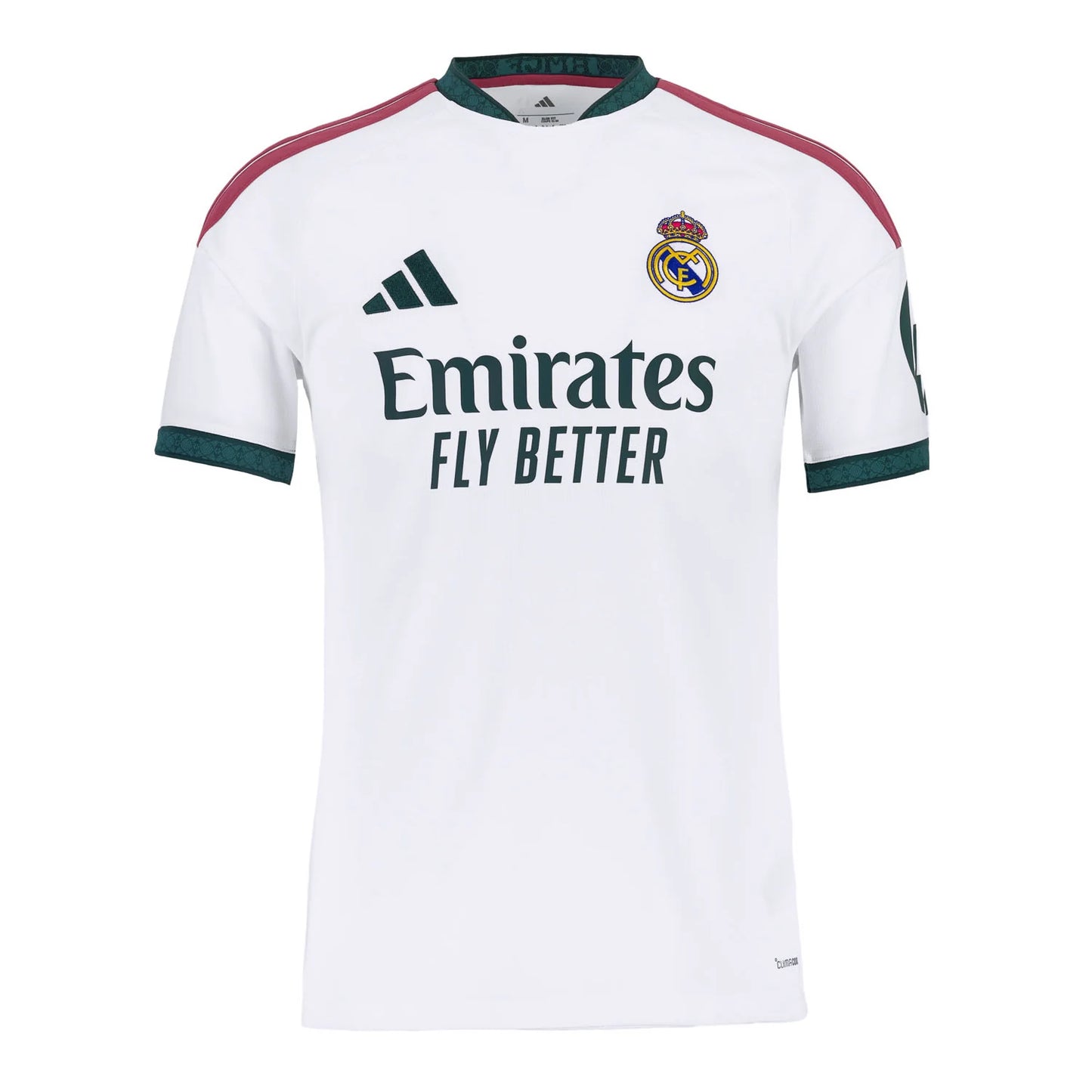 Real Madrid 2026/2027 Home Jersey – Mbappé #9 & Bellingham #5 Modern Bright Pink Lines & Dark Green Accents