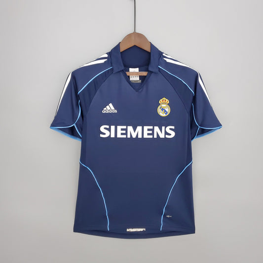 Real Madrid 2005–2006 Away Jersey – Classic Navy Siemens Kit - Five Of Cups Official