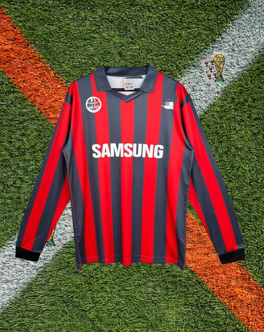 Eintracht Frankfurt 1990-92 Home Jersey – Classic Stripe Long-Sleeve Edition