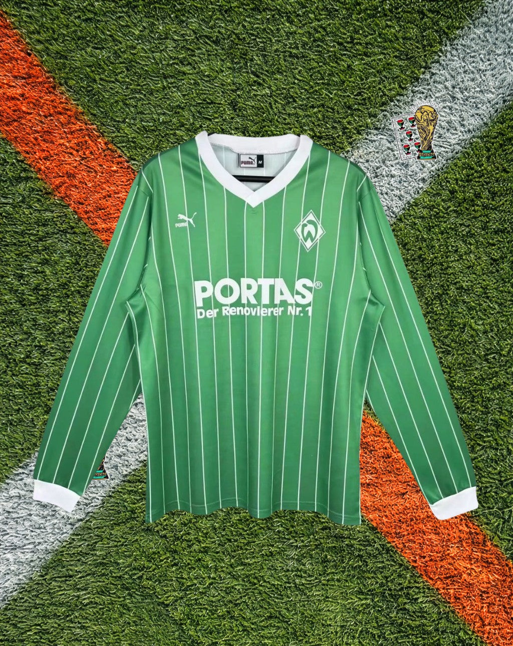 Werder Bremen 1984-85 Home Jersey – Long Sleeve Portas Pinstripe Edition