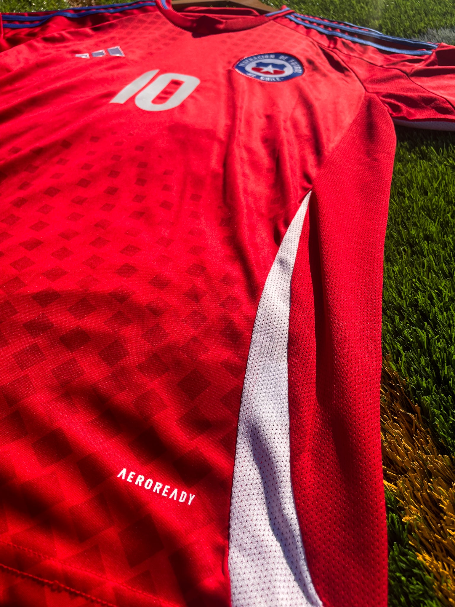Chile 2024 Home #10 Copa América Jersey – Red Adidas Football Kit with Classic Crest and Modern Design - Five Of Cups Official
