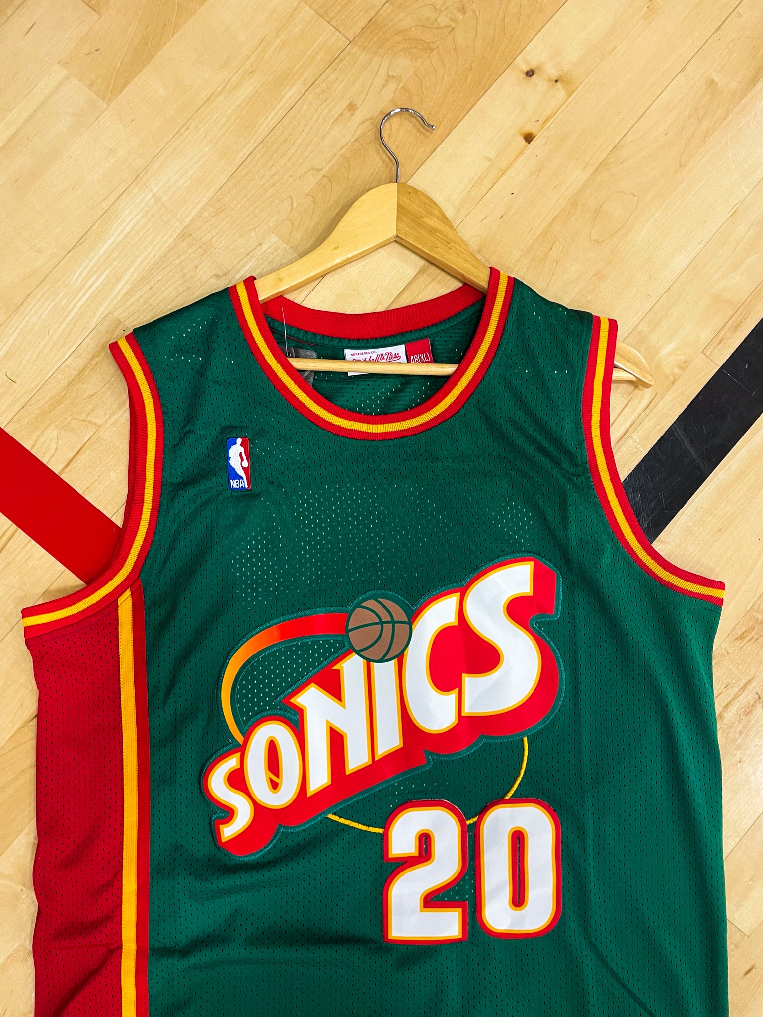 Seattle Supersonics 1995–1996 Gary Payton #20 Vintage NBA Jersey – Emerald Green Glove Edition - Five Of Cups Official
