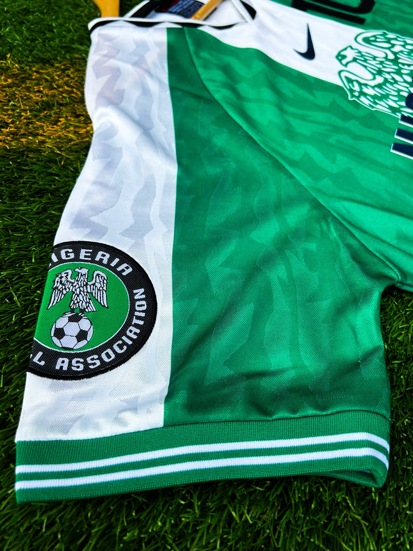 Nigeria 1996 Home Okocha #10 Rare Soccer Jersey – Vintage Super Eagles Kit with Classic 90s Flair - Five Of Cups Official