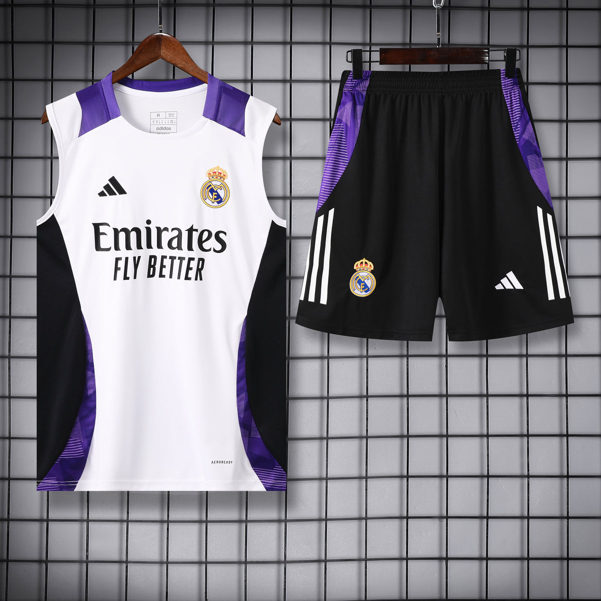Real Madrid Training Vest Set – White Purple Block Edition
