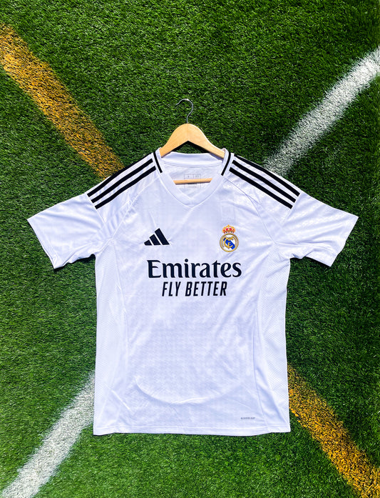Real Madrid 2024-2025 Home Jersey β MbappΓ© #9 & Bellingham #5 Modern White Adidas Football Shirt - Five Of Cups Official