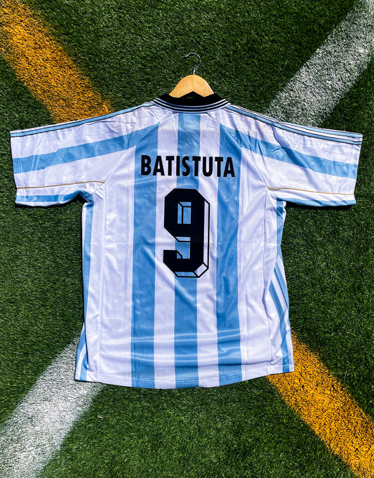 Argentina 1998 Home Batistuta #9 Vintage Adidas Soccer Jersey – Retro World Cup Classic Football Kit - Five Of Cups Official